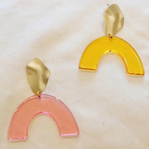 Acrylic Arc Statement Earrings - Picture 3 of 6